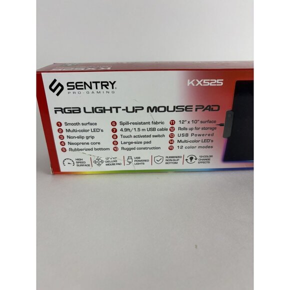 Gaming Mouse Pad RGB LED Light Oversized Glowing 12 Colors Switching Waterproof - Picture 2 of 5